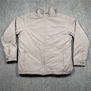 Columbia Jacket Mens XL Gray Full Zip‎ Fleece Lined Windbreaker Outdoor Coat